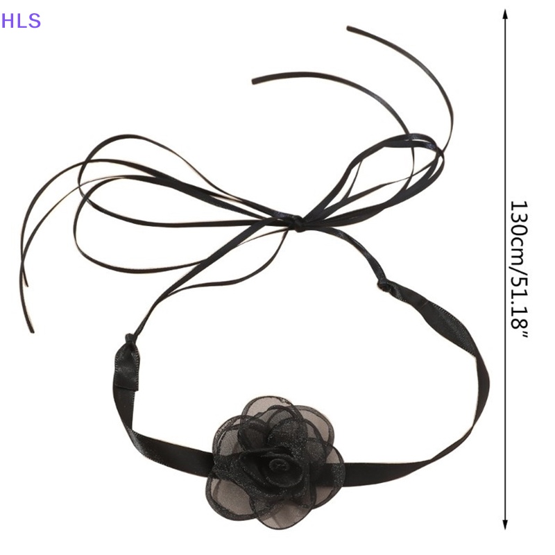 Vòng Cổ Choker Hình Hoa Trà Thắt Nơ Phong Cách Vintage Dành Cho Nữ