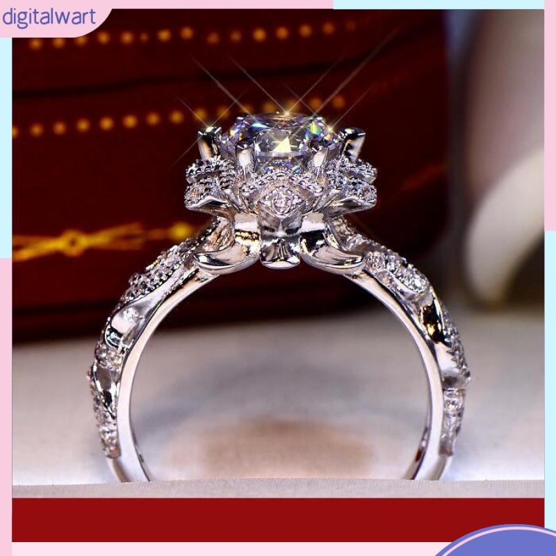 Nhẫn Đính Hôn Zhenrong Đính Đá Zircon Giả Hình Hoa Và Ngôi Sao 1 Carat Phong Cách Âu Mỹ