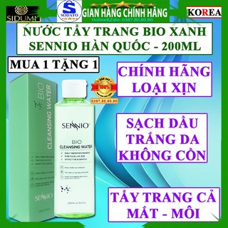 Mước tẩy trang cho da dầu mụn tốt hàn quốc chính hãng Sennio bio xanh không cồn nước tẩy trang cho da nhạy cảm da khô