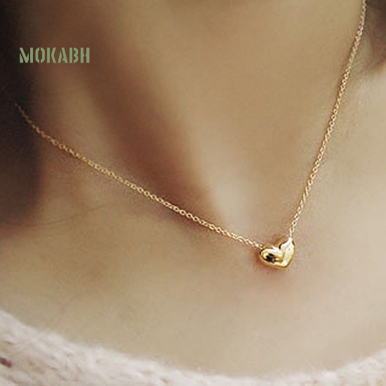 [Mok Abh] Vòng cổ Mạ Vàng Với Mặt Dây Hình Trái Tim Thanh Lịch