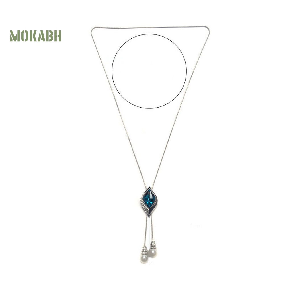 [Mok Abh] Vòng cổ Dáng Dài Mặt Đính Kim Cương Giả Và Ngọc Trai Nhân Tạo