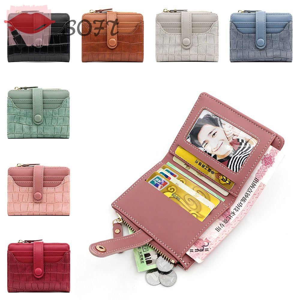 Ví Da PU Chất Lượng Cao Đựng Tiền Xu Và Thẻ Có Khóa Kéo Nhỏ Gọn Dành Cho Nữ