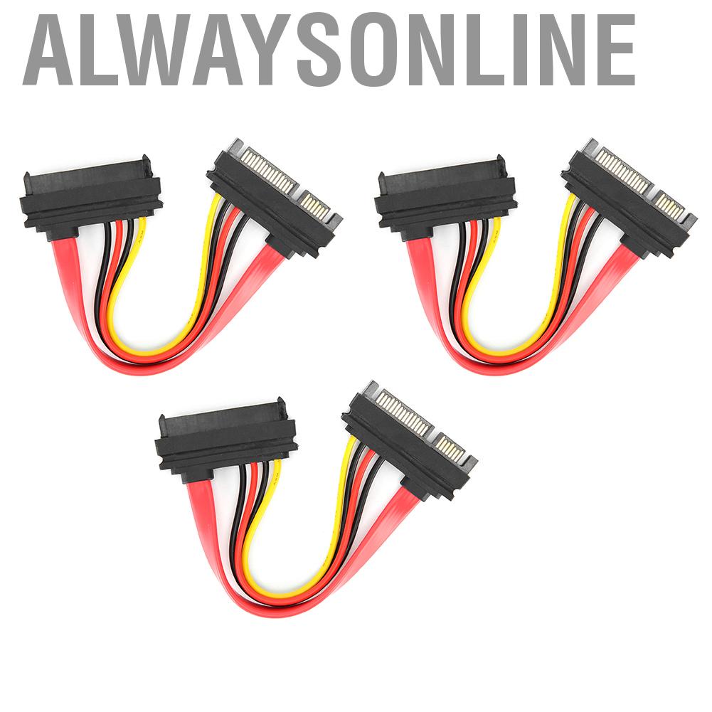 Alwaysonline High Reliability Data Cable  SATA 22P Male to Female for RCA Style Y Suitable Home or Mobile Using