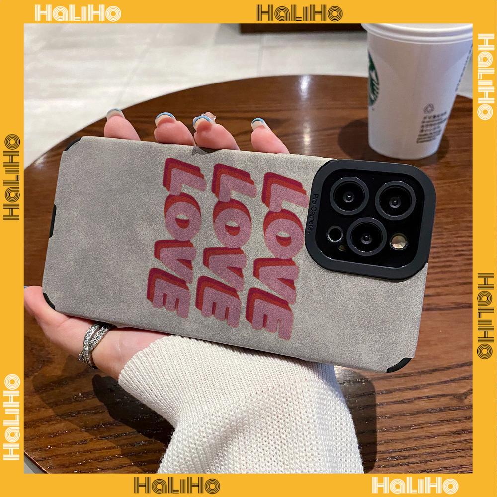 Ốp Lưng iPhone 11 Vỏ Da Veneer Màu Xám Vỏ Lông Học Sinh Mềm Vỏ Điện Thoại Chống Sốc Màu Hồng English Love Tương thích với iPhone 14 Pro max 13 Pro max 12 Pro Max XR XS 7Plus 8Plus