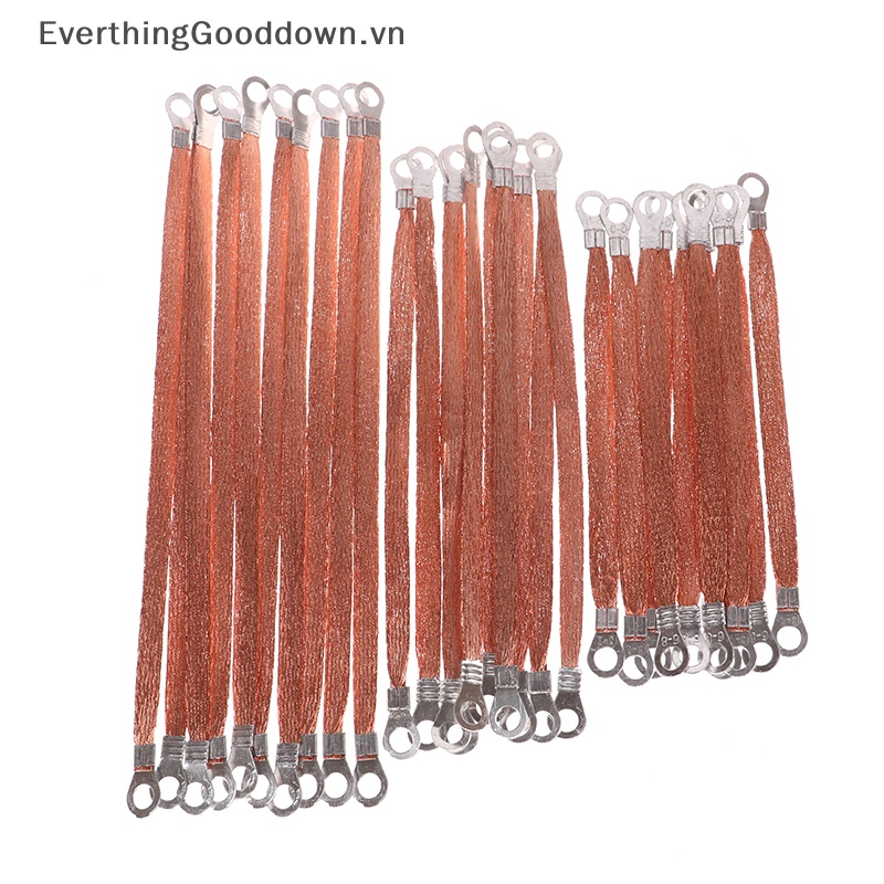 Everthingooddown 10 Dây Cáp Nối Đất Hình Vuông 4 / 6 Lỗ Kết Nối Điện Bằng Đồng Kích Thước 8mm vn