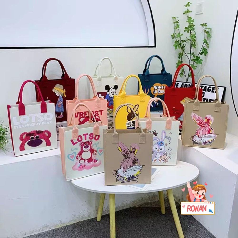 Túi Tote In Họa Tiết Hoạt Hình Sức Chứa Lớn Đa Năng Cho Nữ