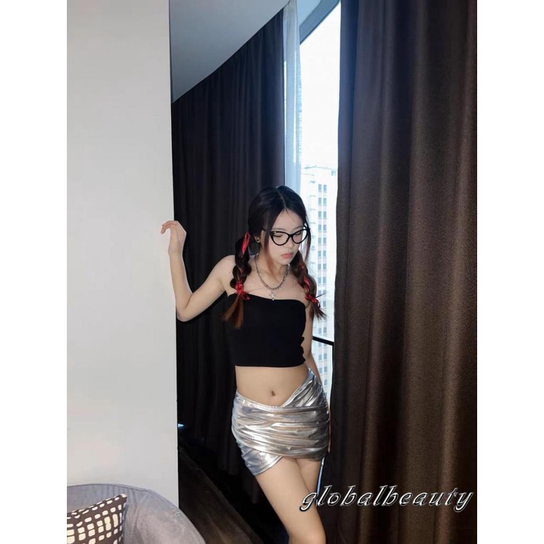 Chân Váy Da Ôm Dáng Màu Trơn Co Giãn Thời Trang Mùa Hè Cho Nữ