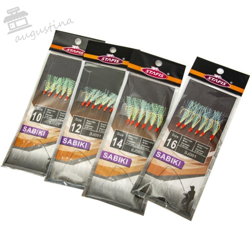 AUGUSTINA Set 6 Mồi Giả Nhử Cá Bằng Lông Vũ Gắn Kèm Móc Câu