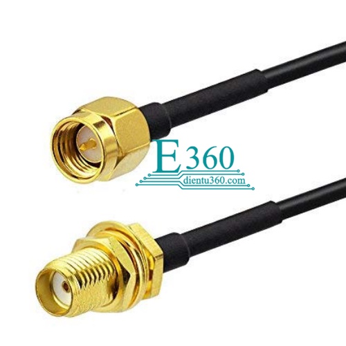 Dây nối dài Anten RG174 chuẩn SMA một đầu đực một đầu cái dài 1 mét