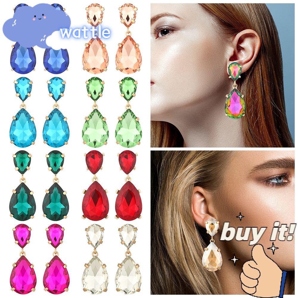 WATTLE Bông Tai Dáng Dài Đính Đá Thời Trang Sang Trọng Cho Nữ