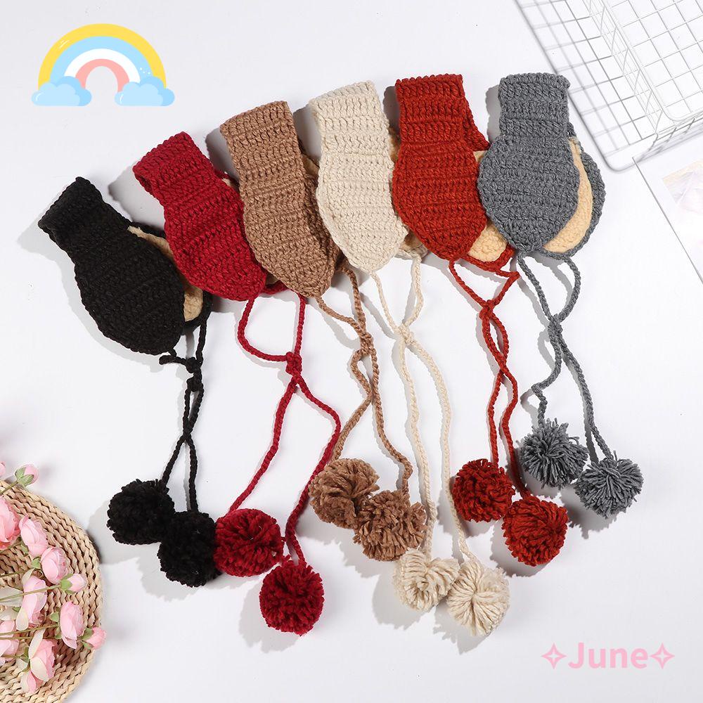 JUNE Chụp Tai Dây Rút Bằng Lông Nhung Dễ Thương Xinh Xắn