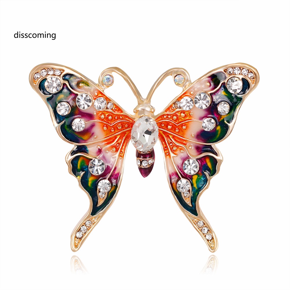 Áo Thun Tay Ngắn In Chữ SL| Trâm Cài Áo Hình Bướm Đính Đá Sơn Dầu Phong Cách Retro