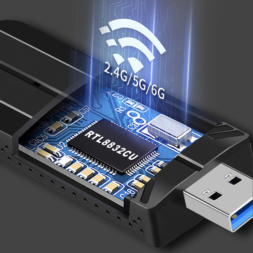 Thẻ Mạng Không Dây USB WiFi 6E AX3000 2.4G / 5G / 6GHz Cho Win10 / 11