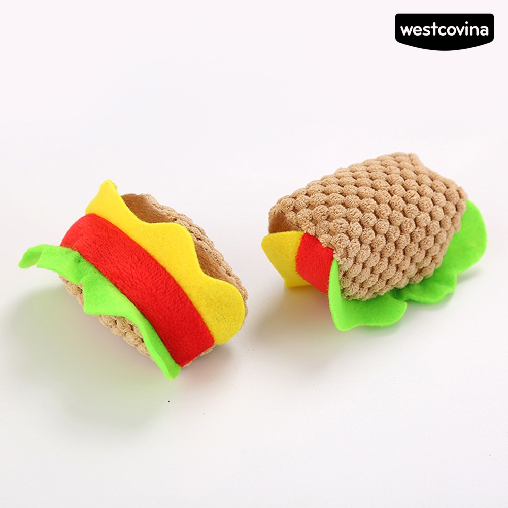 [COD]♞Đồ Chơi Nhồi Bông Hình Hamburger Chống Cắn Cho Mèo Cưng