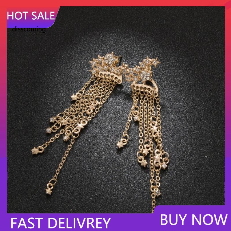 Áo Thun Tay Ngắn In Chữ SL| Hoa Tai Dáng Dài Hình Ngôi Sao Lấp Lánh Thời Trang