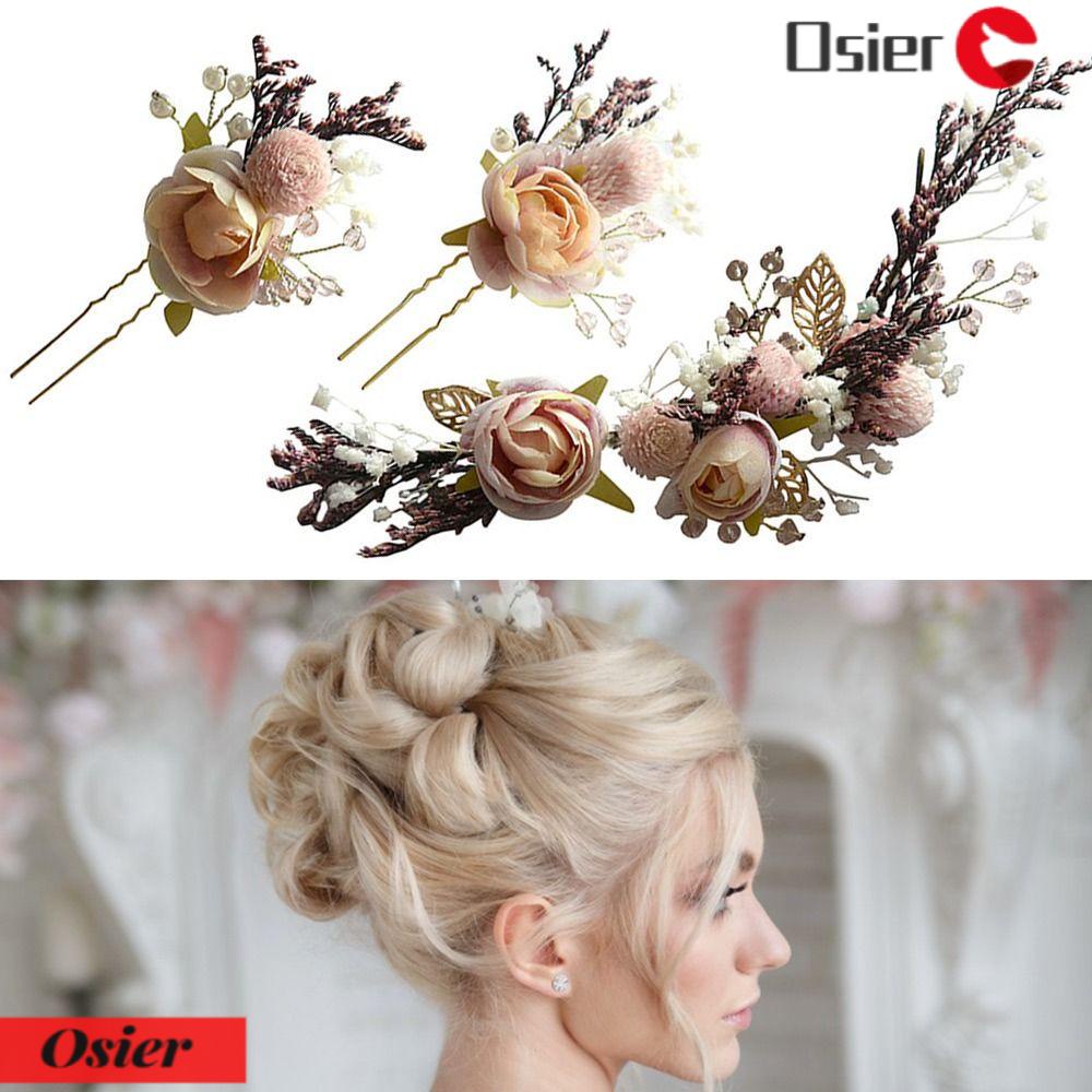 OSIER1 Kẹp Tóc Hình Hoa Cho Cô Dâu