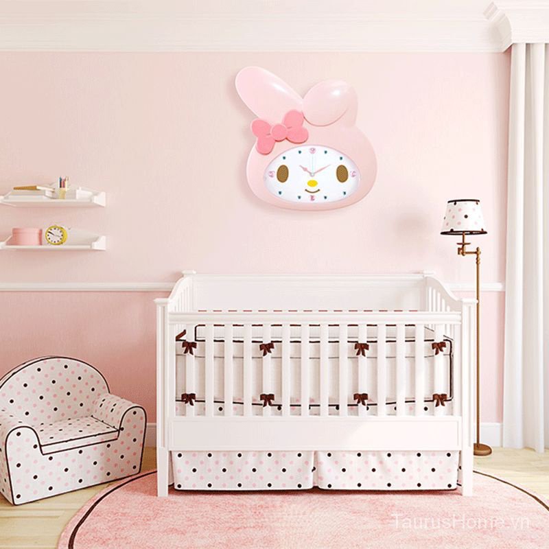 Đồng Hồ Treo Tường Không Gây Tiếng Ồn Họa Tiết Hoạt Hình Melody Dễ Thương Cho Bé