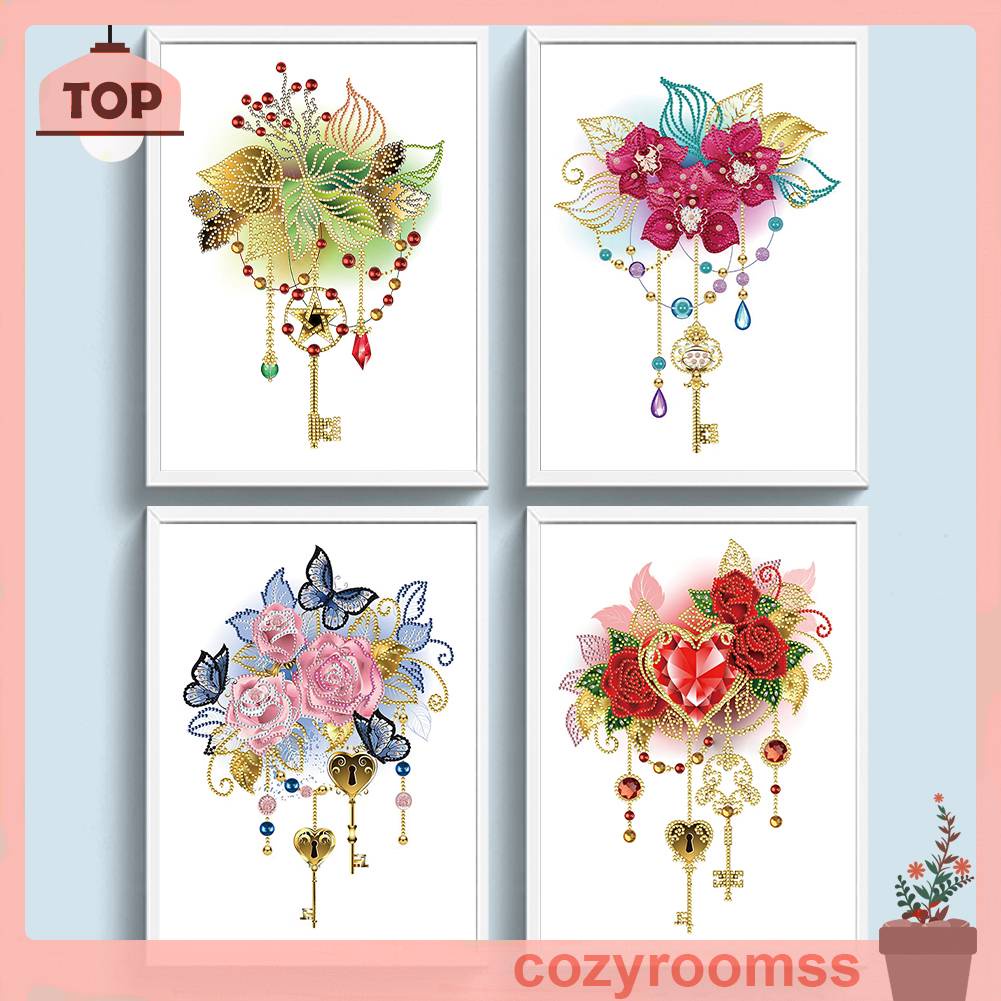 Bộ Tranh Đính Đá 5D Tự Làm Hình Hoa Trang Trí Nhà Cửa
