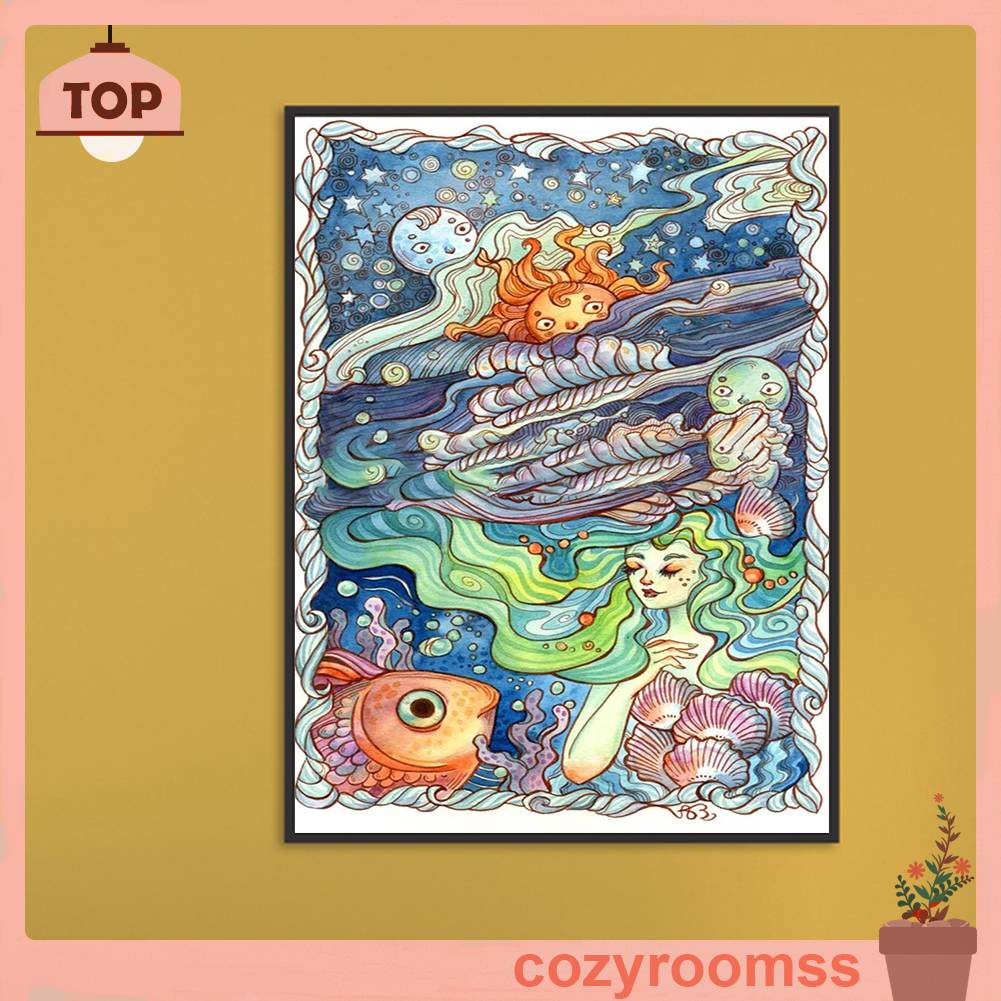 Bộ Tranh Đính Đá 5D Họa Tiết Hoạt Hình Độc Đáo DIY Dùng Trang Trí Nhà Cửa