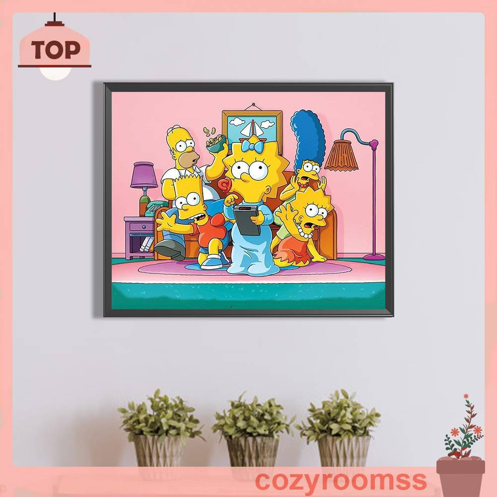 Tranh Đính Đá Kim Cương Toàn Bộ 5D DIY Hình Vẽ Simpsons