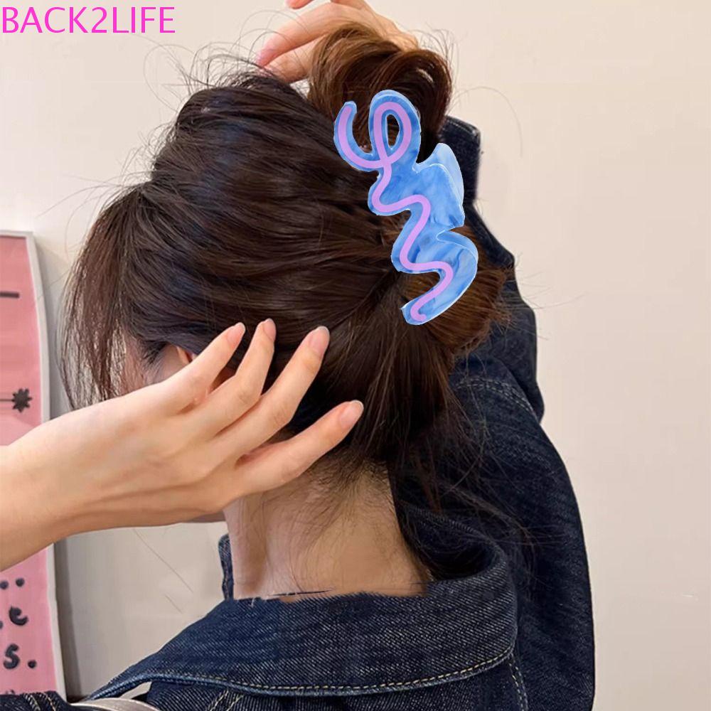 Set 2 Kẹp Tóc Càng Cua Cỡ Lớn Họa Tiết Da Rắn Thời Trang Cho Nữ