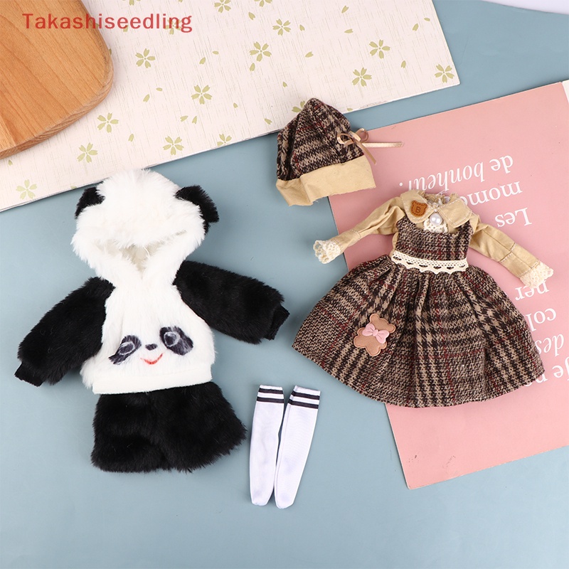 1 Bộ Quần Áo Búp Bê 30cm Mặc Váy Kẻ Sọc Thiết Kế Dễ Thương Cho Học Sinh