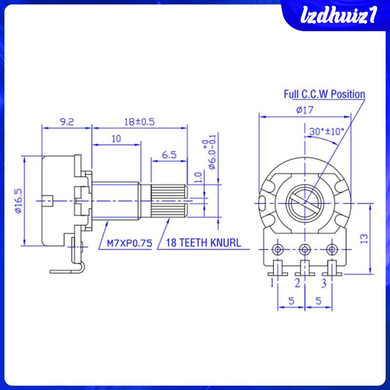Chiết Áp Đường Kính 17mm Trục 18mm Cho Đàn Guitar