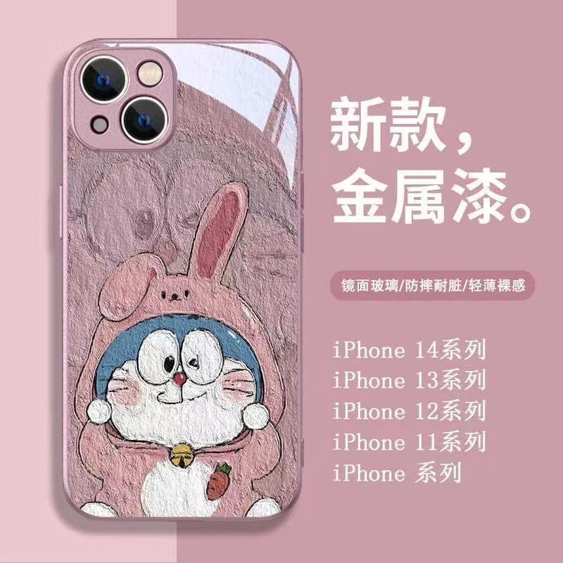 Ốp Điện Thoại Mặt Kính In Hình Mèo Dingdang Cho IPhone 13promax 14 12 11 7 8 Plus 13promax