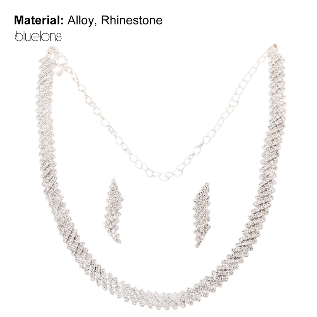 1 Set Vòng cổ Hợp Kim Đính Đá Thời Trang Sang Trọng Cho Nữ