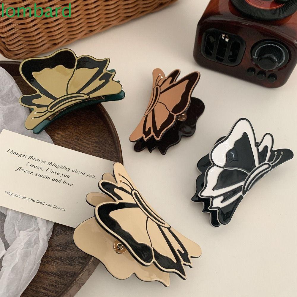 LOMBARD Kẹp Tóc Hình Bươm Bướm Bằng Axit Acetic Đơn Giản Sáng Tạo Dành Cho Nữ