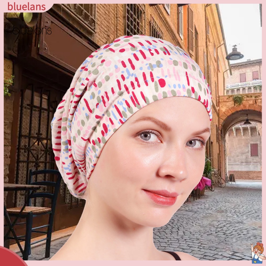 Mũ Trùm Đầu Vải Satin Mềm Co Giãn Tốt In Họa Tiết Thời Trang
