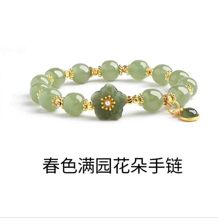 Vòng Tay Đá Ngọc Bích Nhân Tạo Màu Sắc Đẹp Mắt