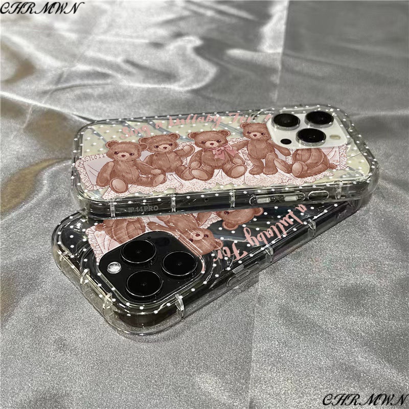 Ốp Điện Thoại Mềm Trong Suốt Hình Năm Chú Gấu Cho iPhone14promax 1312 / 11 7 / 8plus xr / sins 5XFB