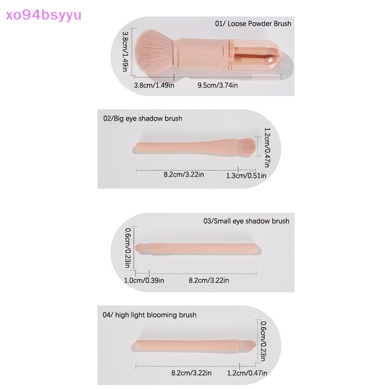 Set Cọ Trang Điểm xo94bsyyu 4 Trong 1 Mini Có Thể Thu Gọn Tiện Dụng