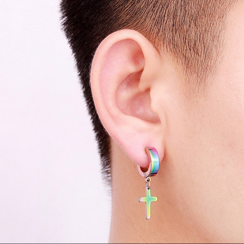 Ygt 1 Khuyên Tai Thả Sụn Hình Thánh Giá Bằng Thép Không Gỉ Phong Cách Punk Cá Tính Cho Nam Và Nữ