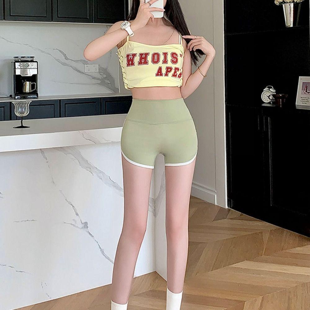 Quần Lót Boxer Không Đường May Bằng Lụa Lạnh Không Đường May Màu Sắc Tương Phản Thời Trang Mùa Hè Cho Nữ