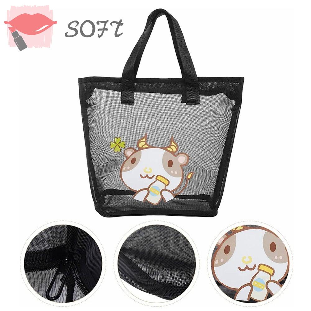 Túi Lưới Đựng Đồ Tắm Mềm Mại Dung Tích Lớn 300g Màu Đen Tiện Dụng