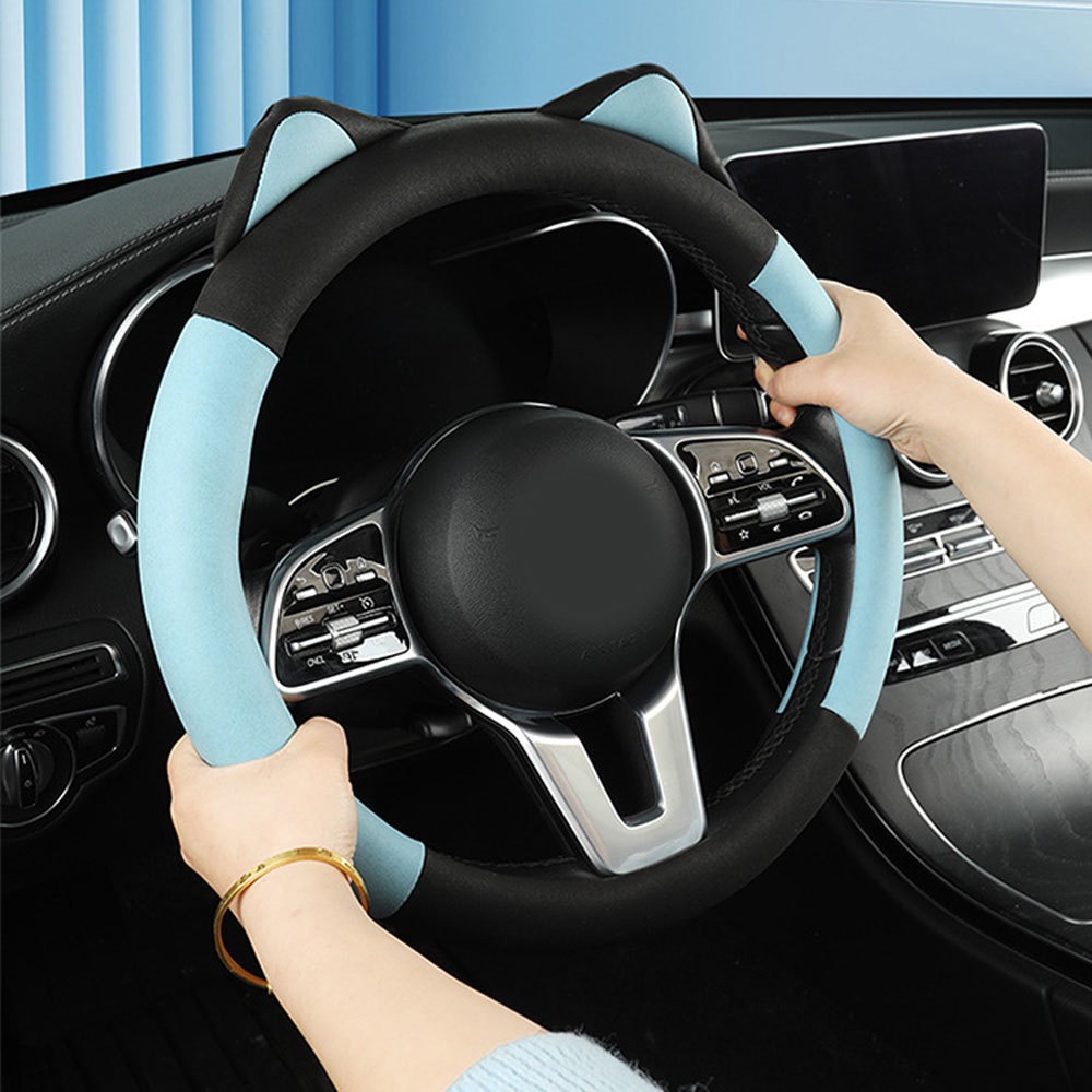 SuperAuto Bọc Vô Lăng Xe Hơi Bọc Vô Lăng Xe Hơi Bằng Da 38cm Vỏ Bọc Vô Lăng Xe Hơi