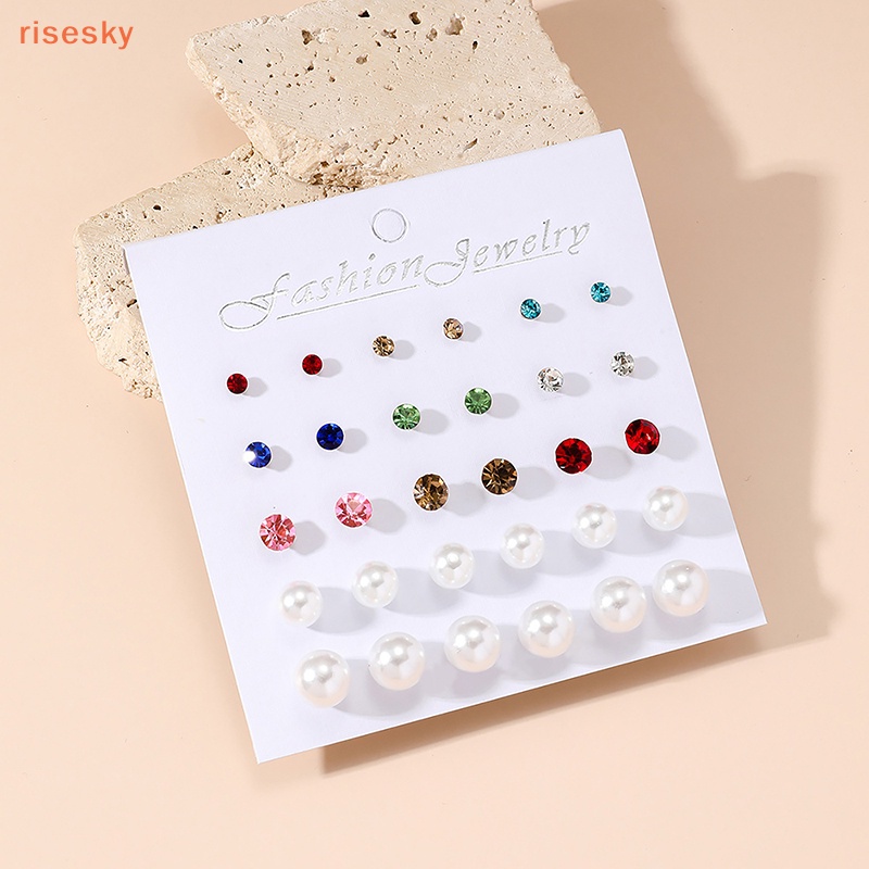 Bông Tai Đính Ngọc Trai Và Pha Lê Thời Trang Cho Nữ