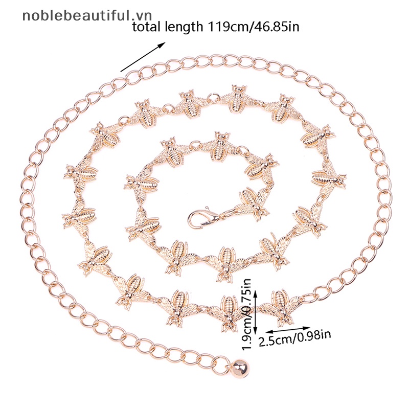 Thắt Lưng Dây Xích Khóa Kim Loại Hình Ong Thời Trang Cho Nữ