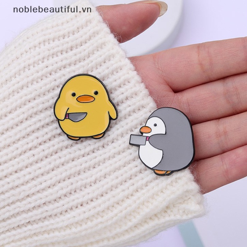 [noblebeautiful] Ghim Cài Áo Hoạt Hình Chim Cánh Cụt Nhỏ Nhắn Tráng Men Cutie Killer Quà Tặng Cho Bạn Bè Trẻ Em [VN]
