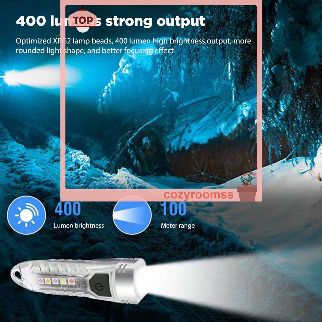 Móc Khóa Đèn Pin Mini USB Loại C Phát Hiện Tia UV