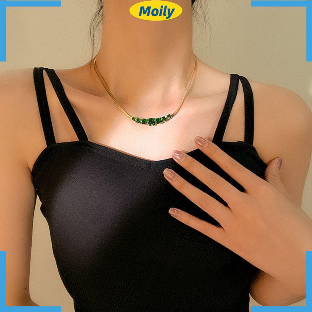 MOILYVN Vòng Cổ Choker Dây Xích Rắn Bằng Thép Không Gỉ 316L Sang Trọng