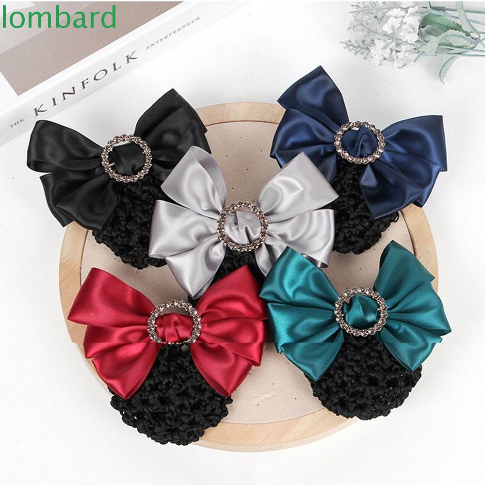 LOMBARD Vỏ Kẹp Tóc Hình Nơ Lưới Thời Trang Mùa Xuân Cho Nữ