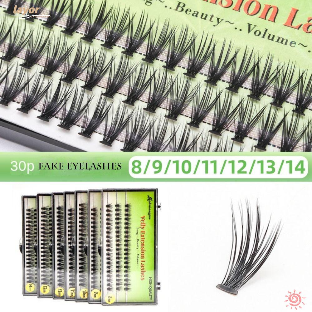 LAY Hộp 60 Cụm Lông Mi Giả 3D Làm Cong Và Dài Mi Tự Làm