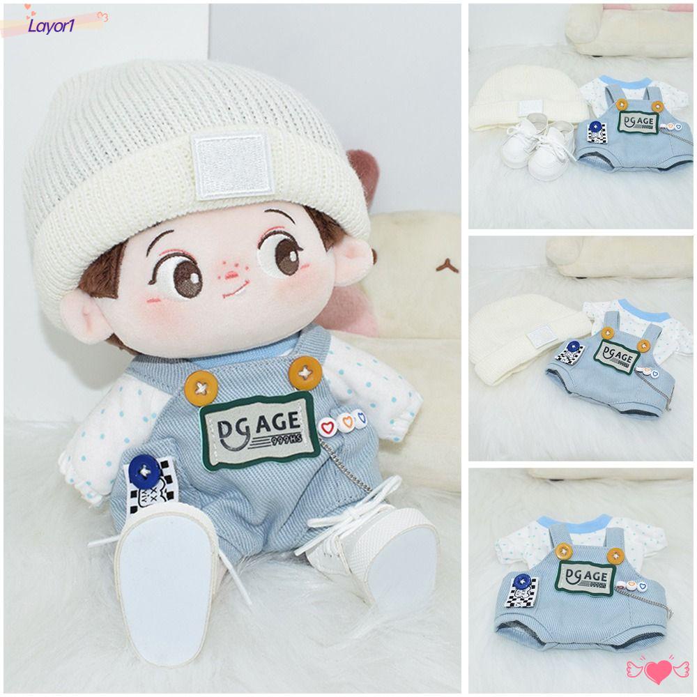 LAYOR1 Bộ Áo Thun + Quần Jean Thời Trang Cho Búp Bê 20cm