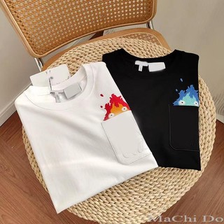 Áo Thun Cotton Nguyên Chất Ngắn Tay Thêu Họa Tiết Phong Cách Đường Phố Mới 2023 Cho Nam Nữ