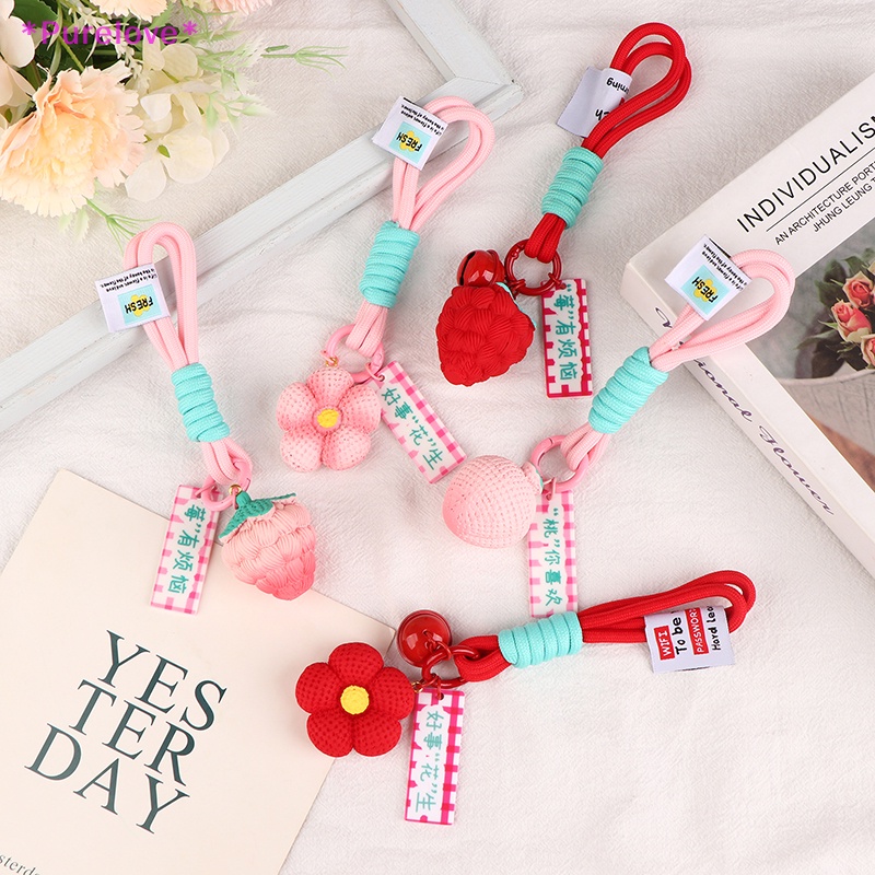 Purelove &gt; Móc Chìa Khóa Xe Hơi / Túi Xách Bằng Nhựa Resin Hình Quả Dâu Sáng Tạo Thích Hợp Làm Quà Tặng