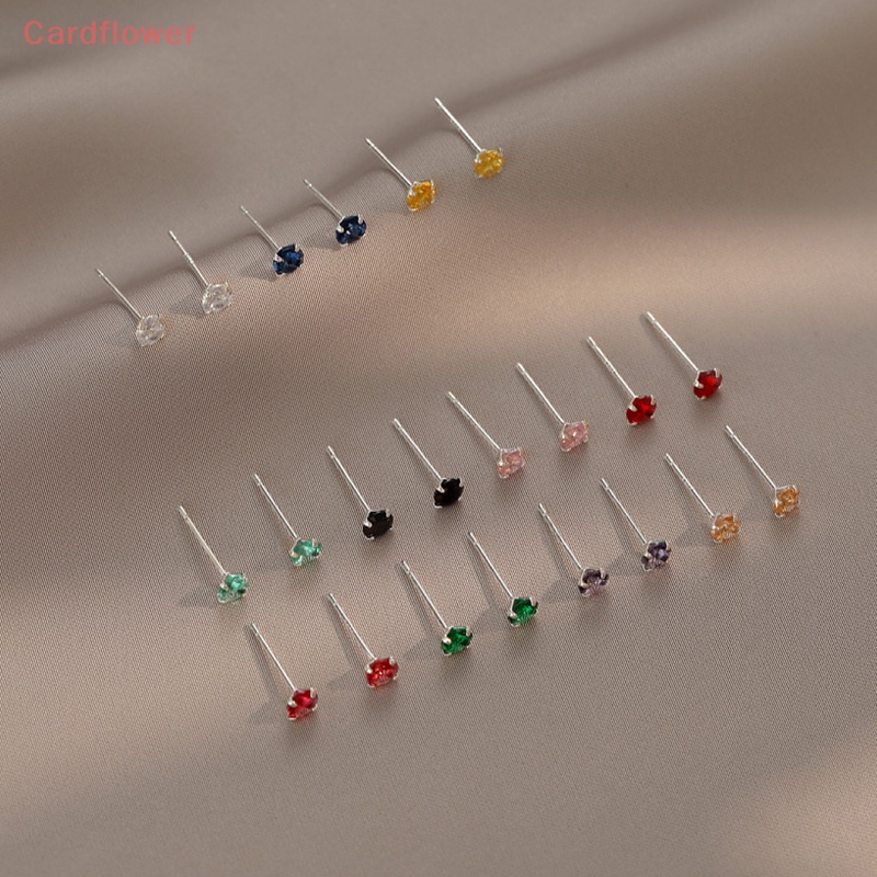 Khuyên Tai Tròn Mạ Bạc 925 Đính Đá Zircon Sang Trọng Mới