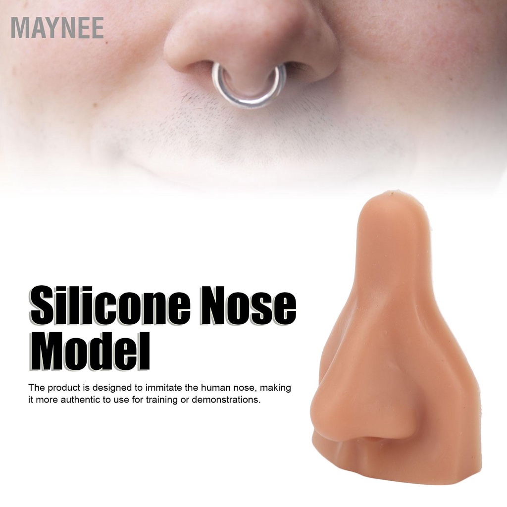 MayneeMô Hình Mũi Silicon 3D Linh Hoạt Mô Hình Thực Hành Mũi Giả Để Luyện Tập Khâu Trang Sức Màn Hình snowa